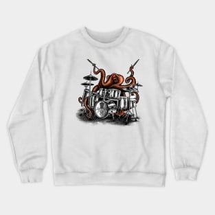 Octopus playing drums musician Crewneck Sweatshirt